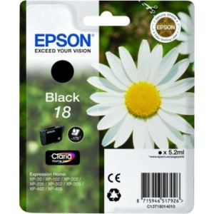 Comprar ORIGINAL EPSON 18 NEGRO, para impresoras Expression Home XP-102, XP-202, XP-205, XP-302, XP-302ORIGINAL EPSON 18 NEGRO, para impresoras Expression Home XP-102, XP-202, XP-205, XP-302, XP-302 al mejor precio