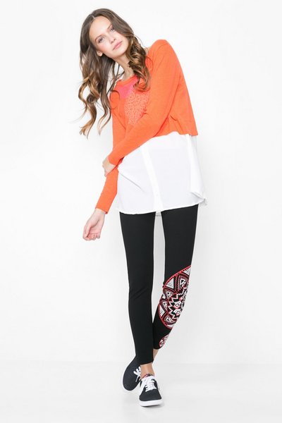 Comprar Desigual - Mujer - Leggings negros con estampado étnico - Blueville Leggin - Size L al mejor precio