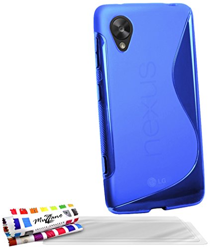 Comprar Muzzano Le S - Funda para Google Nexus 5 + 3 protecciones de pantalla, color azul al mejor precio