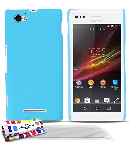 Comprar Muzzano F22568 - Funda para Sony Xperia M + 3 protecciones de pantalla, color azul lago al mejor precio