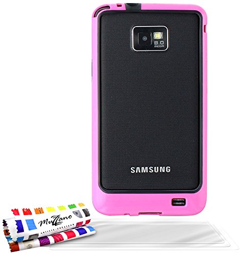 Comprar Muzzano F14599 - Funda para Samsung Galaxy S2, incluye 3 protectores de pantalla, color rosa caramelo y negro al mejor precio