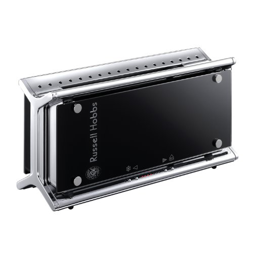 Comprar Russell Hobbs 20370-56 Black Glass - Tostadora, ranuras largas, luces LED, soporte calienta panecillos al mejor precio