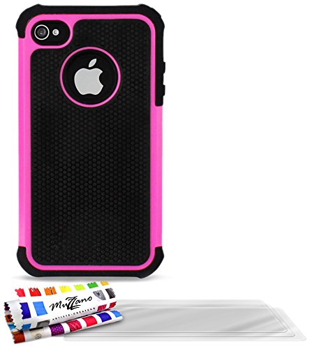 Comprar Muzzano F14209 - Funda para Apple iPhone 4, incluye 3 protectores de pantalla, color rosa caramelo al mejor precio