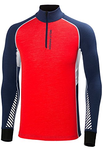 Comprar Helly Hansen HH Warm Flow High Neck 1/2 Zip - Ropa interior para hombre, color rojo / azul, talla XL al mejor precio