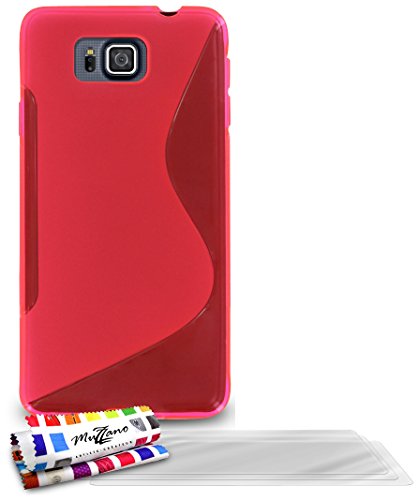 Comprar Muzzano F840794 - Funda para Samsung Galaxy Alpha, incluye 3 protecciones de pantalla, color rosa al mejor precio