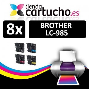 Comprar PACK 8 Brother LC985 Cartucho de tinta compatible, sustituye al cartucho original Brother LC-985PACK 8 Brother LC985 Cartucho de tinta compatible, sustituye al cartucho original Brother LC-985 al mejor precio