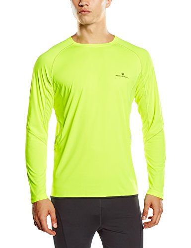 Comprar Ronhill hombres manga larga Vizion tripulación camiseta, hombre, color Amarillo - amarillo fluorescente, tamaño mediano al mejor precio