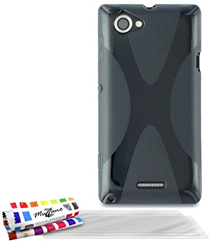 Comprar Muzzano F7383 - Funda para Sony Xperia L + 3 protecciónes de pantalla, color negro al mejor precio