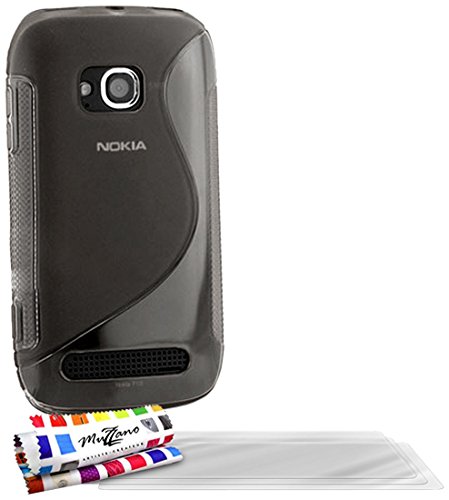 Comprar Muzzano F27S13-8566872 - Funda para Nokia Lumia 710 + 3 protecciónes de pantalla, color gris al mejor precio
