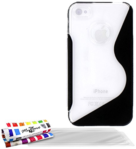 Comprar Muzzano F9H1-2245N8208 - Funda para Apple iPhone 4, con 3 protectores de pantalla, color negro al mejor precio