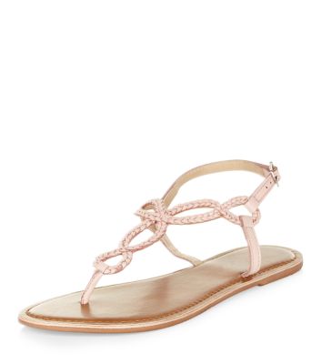 Comprar Pink Leather Twist Plait Sandals al mejor precio