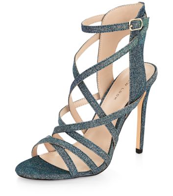 Comprar Blue Glitter Strappy Heels al mejor precio