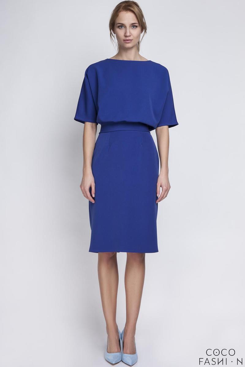 Comprar Indigo Blue Elegant Pencil Skirt 1/2 Sleeves Dress al mejor precio