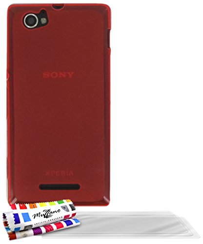 Comprar Muzzano F253966 - Funda para Sony Xperia M, incluye 3 protectores de pantalla, color rojo al mejor precio