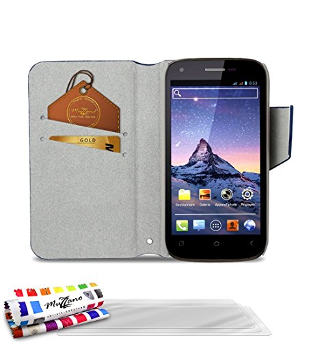 Comprar Muzzano F21972 - Funda para Wiko Cink Peax 2 + 3 protecciones de pantalla, color azul al mejor precio