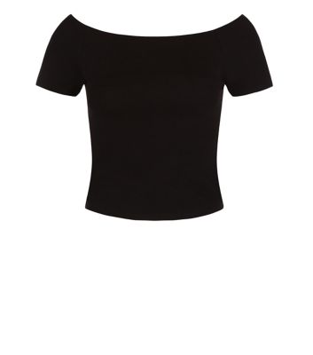 Comprar Teens Black Bardot Neck Short Sleeve Top al mejor precio