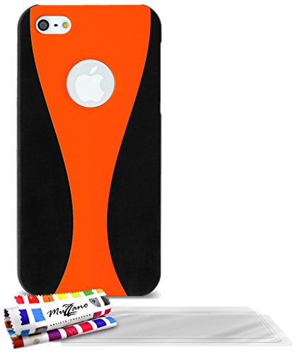 Comprar Muzzano F11347 - Funda para Apple iPhone 5, incluye 3 protectores de pantalla, color naranja al mejor precio
