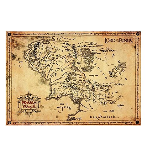 Comprar Poster El SeÃ±or de los Anillos Mapa Pergamino al mejor precio