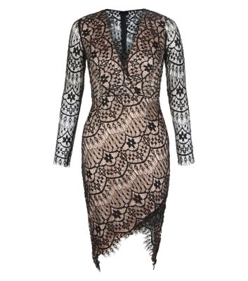 Comprar AX Paris Black Lace Wrap Front Dress al mejor precio