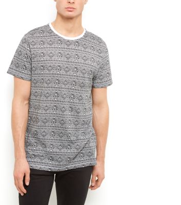 Comprar White Paisley Print Roll Sleeve T-Shirt al mejor precio