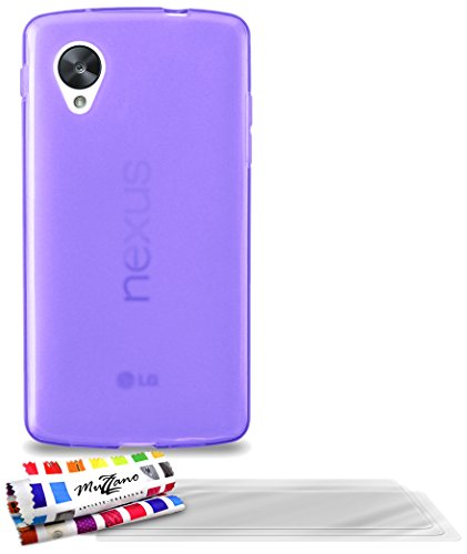 Comprar Muzzano Le Glossy - Funda para Google Nexus 5 + 3 protecciones de pantalla, color violeta al mejor precio