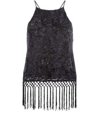 Comprar Navy Embellished Fringe Cami al mejor precio