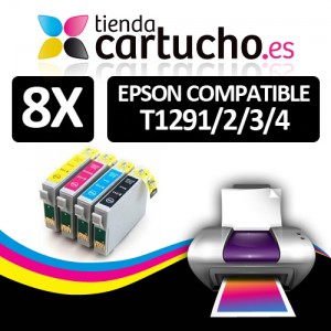 Comprar PACK 8 (ELIJA COLORES) CARTUCHOS COMPATIBLES EPSON T1291/2/3/4PACK 8 (ELIJA COLORES) CARTUCHOS COMPATIBLES EPSON T1291/2/3/4 al mejor precio