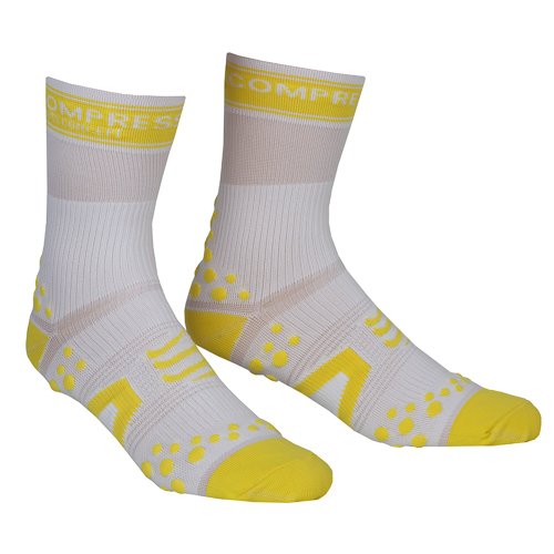 Comprar Compressport - Calcetines, talla L (Talla del fabricante : T3), color blanco / amarillo al mejor precio
