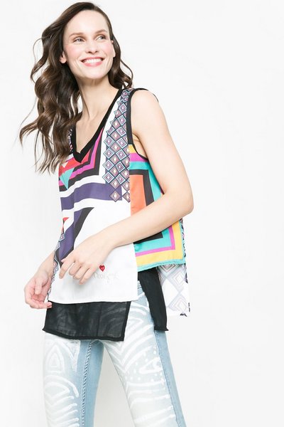 Comprar Desigual - Mujer - Blusa de tirantes de bajo camisero - Alisa - Size M al mejor precio