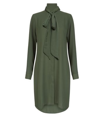 Comprar Blue Vanilla Khaki Pussybow Shirt Dress al mejor precio