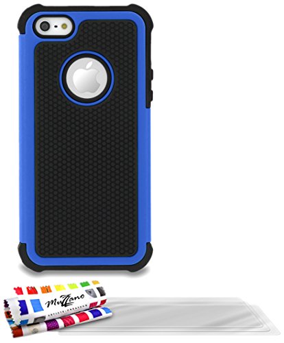 Comprar Muzzano F14515 - Funda para Apple iPhone 5, incluye 3 protectores de pantalla, color azul al mejor precio