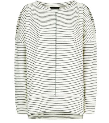Comprar White Stripe Cold Shoulder Sweater al mejor precio