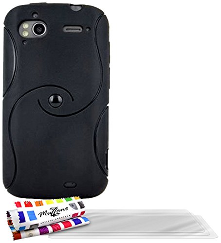 Comprar Muzzano F04S01-107281 - Funda para HTC Sensation, con 3 protectores de pantalla, color negro al mejor precio