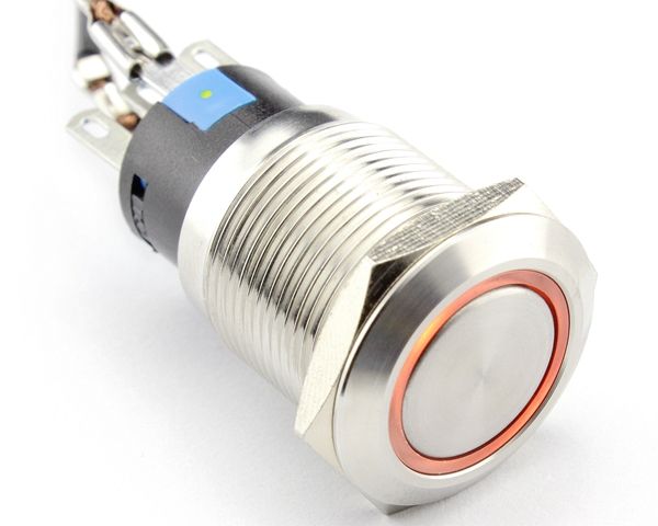 Comprar Lamptron Momentary Silver Housing Ring Naranja 16mm - Pulsador al mejor precio