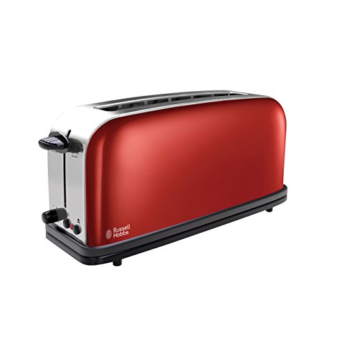 Comprar Russell Hobbs 21391-56 Colours Flame Red - Tostadora, ranura larga, calienta panecillos, función de descongelado y cancelación al mejor precio