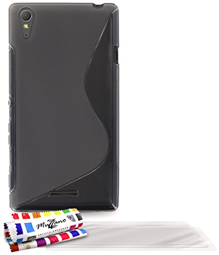 Comprar Muzzano F840756 - Funda para Sony Xperia T3, incluye 3 protecciones de pantalla, color gris al mejor precio