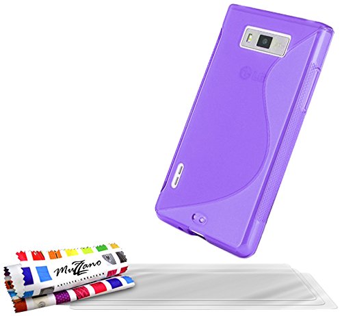 Comprar Muzzano F45S03-5972582 - Funda para LG Optimus L7, con 3 protectores de pantalla, color violeta al mejor precio