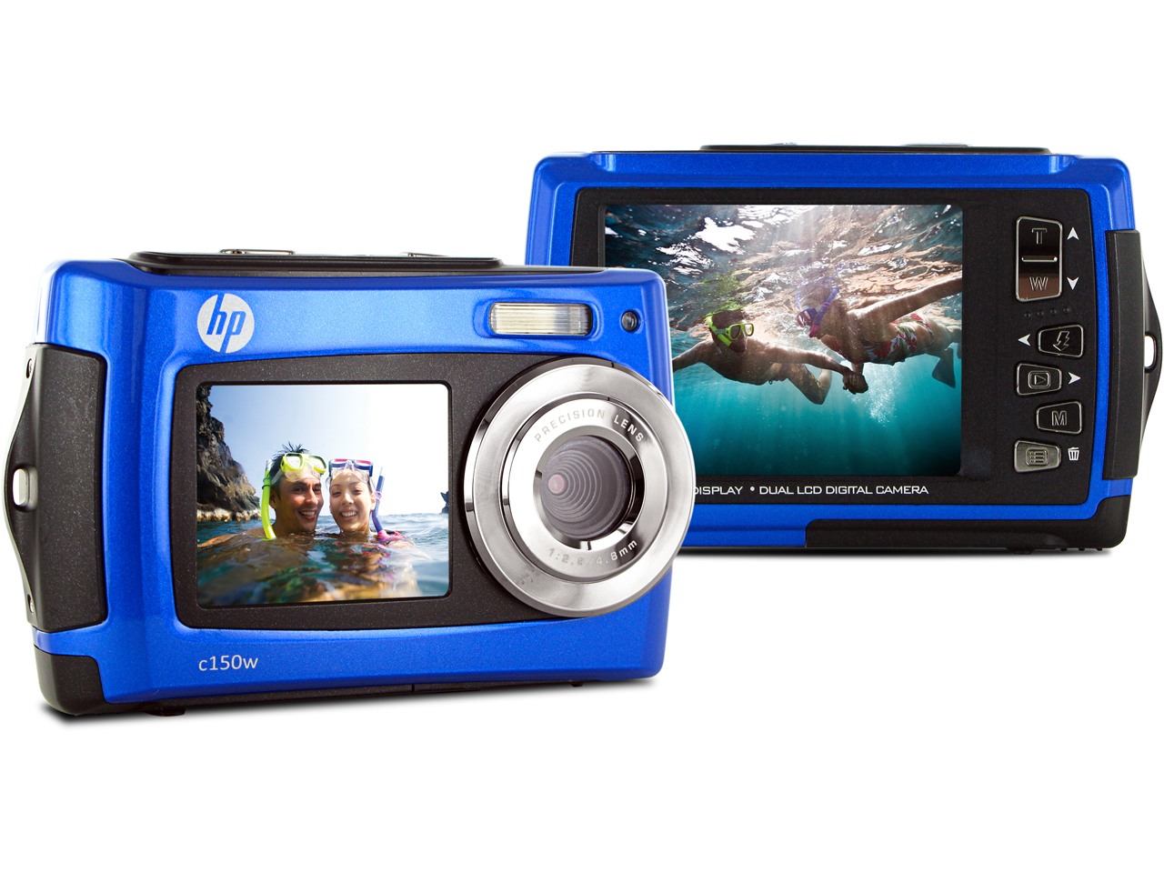 Comprar HP C150W Cámara sumergible doble pantalla color azul. al mejor precio