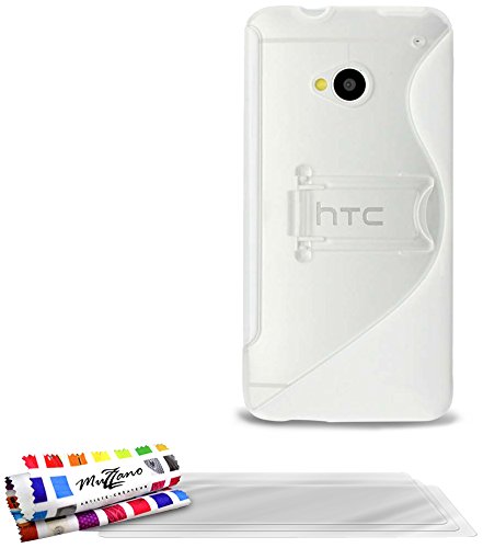 Comprar Muzzano Le S - Funda para HTC One / M7 + 3 protecciones de pantalla, color blanco al mejor precio