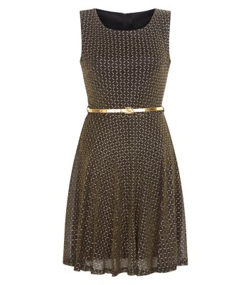 Comprar Mela Black Grid Print Skater Dress al mejor precio