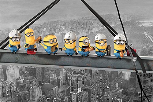 Comprar Minions Póster de almuerzo sobre un rascacielos, madera, multicolor al mejor precio