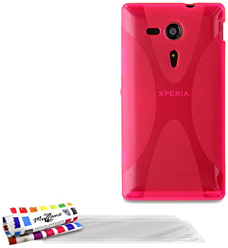 Comprar Muzzano F7363 - Funda para Sony Xperia SP + 3 protecciónes de pantalla, color rosa al mejor precio