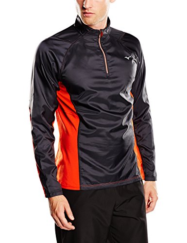 Comprar Mizuno hombres albarrana termo tormenta viento superior, hombre, color Negro - negro/naranja, tamaño small al mejor precio