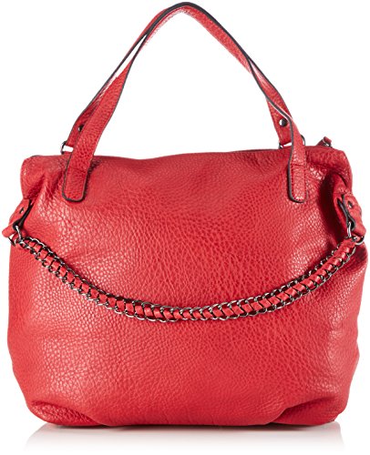 Comprar PIECES Pcroma Chain Bag - Bolsa de la compra de piel sintética mujer, color rojo, talla 39x36x9 cm (B x H x T) al mejor precio