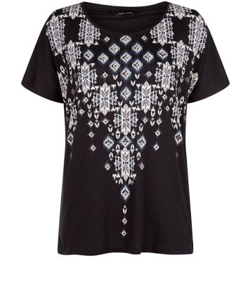 Comprar Black Aztec Metallic Embroidered Top al mejor precio