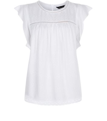 Comprar Cream Aztec Jacquard Ruffle Sleeve Top al mejor precio