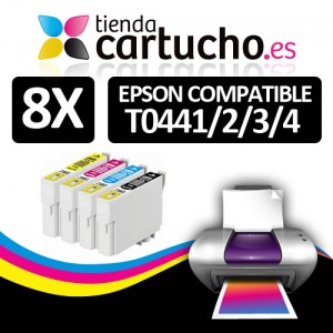 Comprar PACK 8 (ELIJA COLORES) CARTUCHOS COMPATIBLES EPSON T0441/2/3/4 PACK 8 (ELIJA COLORES) CARTUCHOS COMPATIBLES EPSON T0441/2/3/4 al mejor precio
