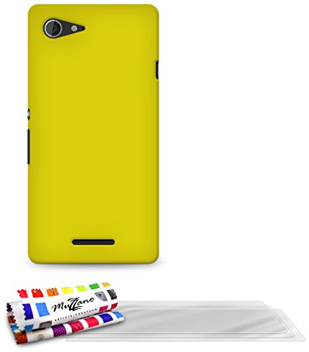 Comprar Muzzano F869554 - Funda para Sony Xperia E3, incluye 3 protecciones de pantalla, color amarillo al mejor precio