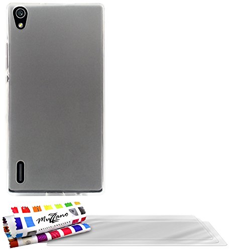 Comprar Muzzano F868954 - Funda para Huawei Ascend P7, incluye 3 protecciones de pantalla, transparente al mejor precio