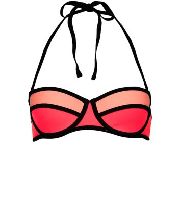 Comprar Pink Colour Block Underwired Bikini Top al mejor precio